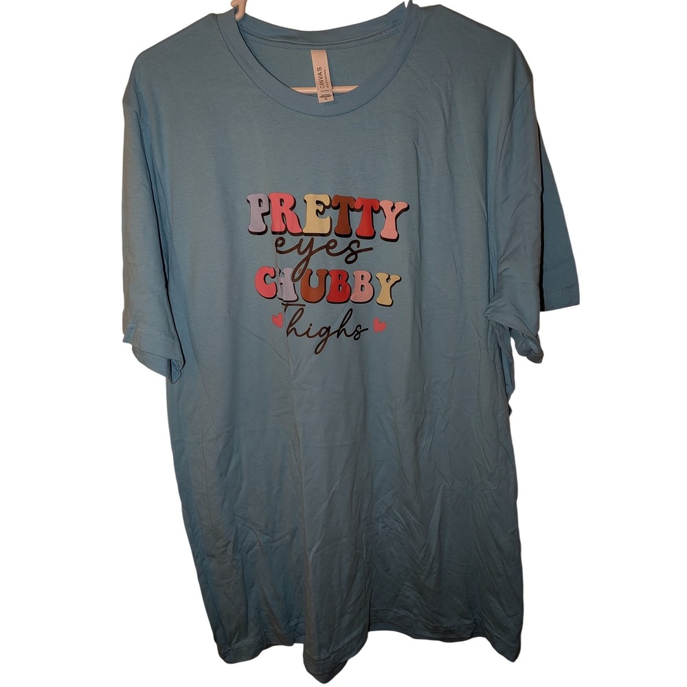 Bella Canvas 3001 Light Blue Short Sleeve Crew Neck T-Shirt Womens XL Solid Tee